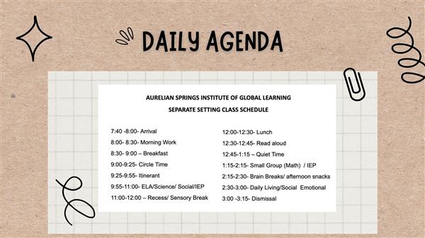 Daily Agenda